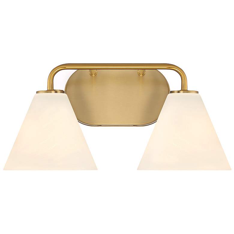 Image 1 Blair 2-Light Bathroom Vanity Light in Warm Brass