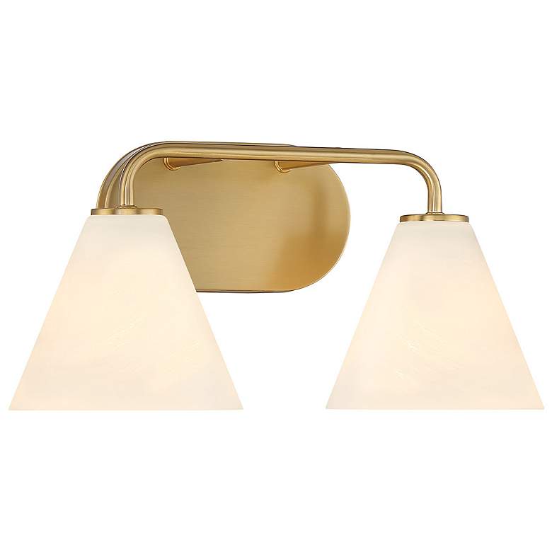 Image 3 Blair 2-Light Bathroom Vanity Light in Warm Brass more views