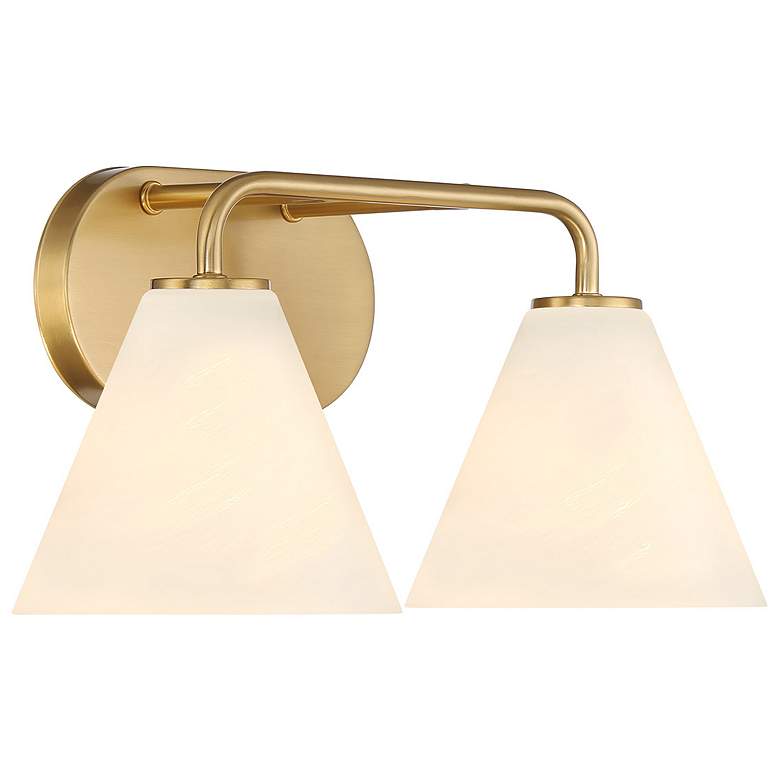 Image 4 Blair 2-Light Bathroom Vanity Light in Warm Brass more views