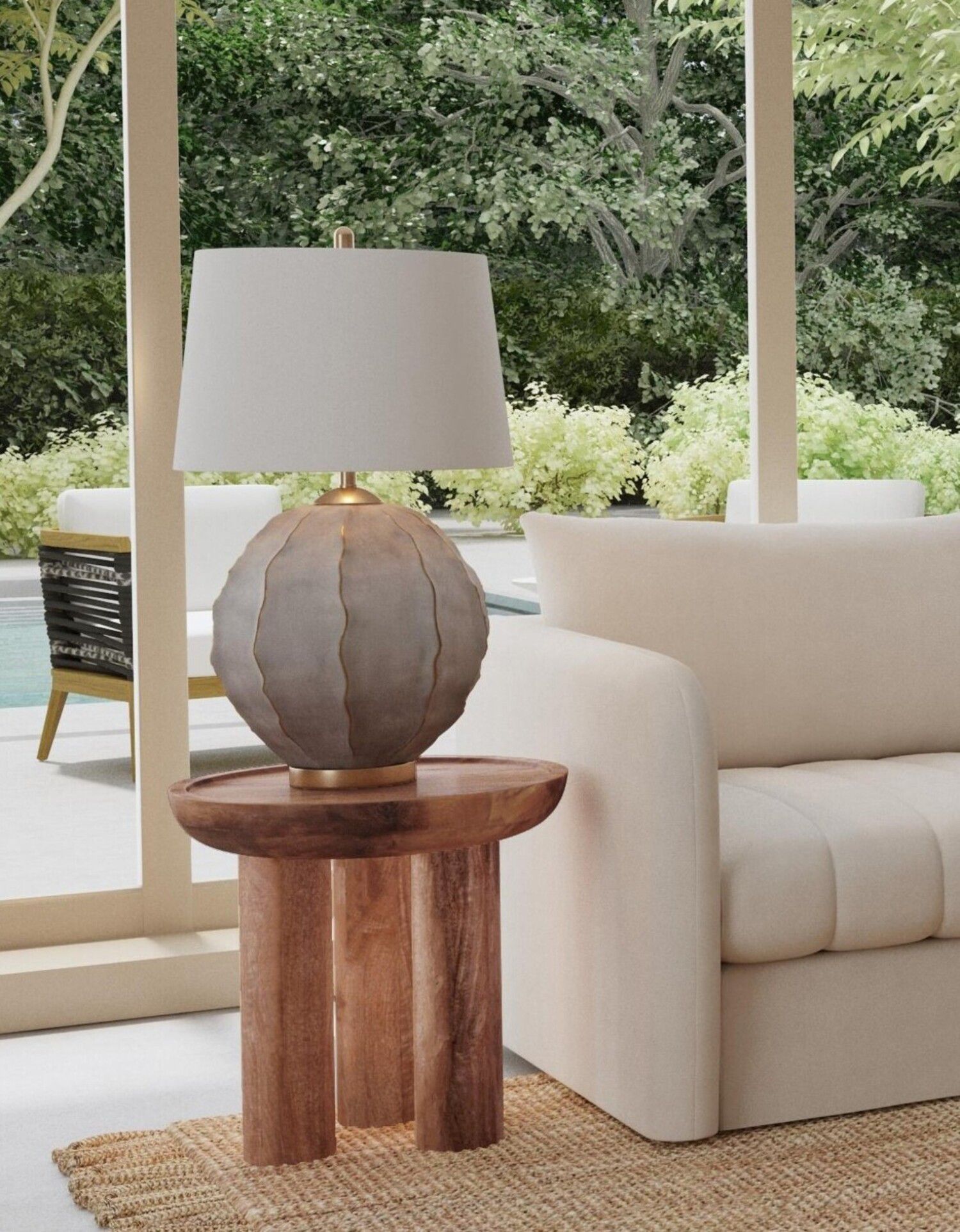 Blair 20 " Wide Round End Table Brown