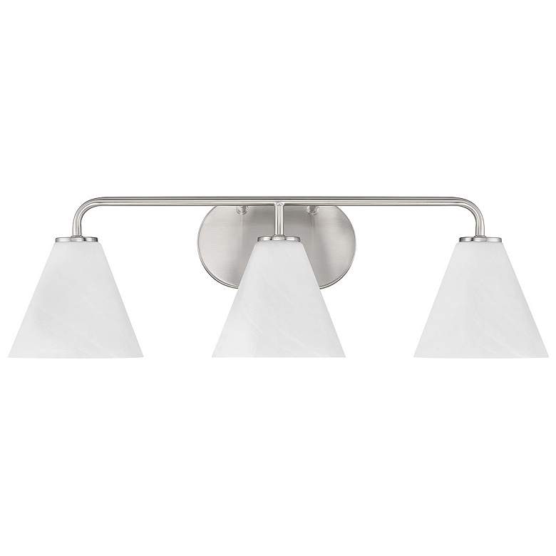 Image 2 Blair 3-Light Bathroom Vanity Light in Satin Nickel more views