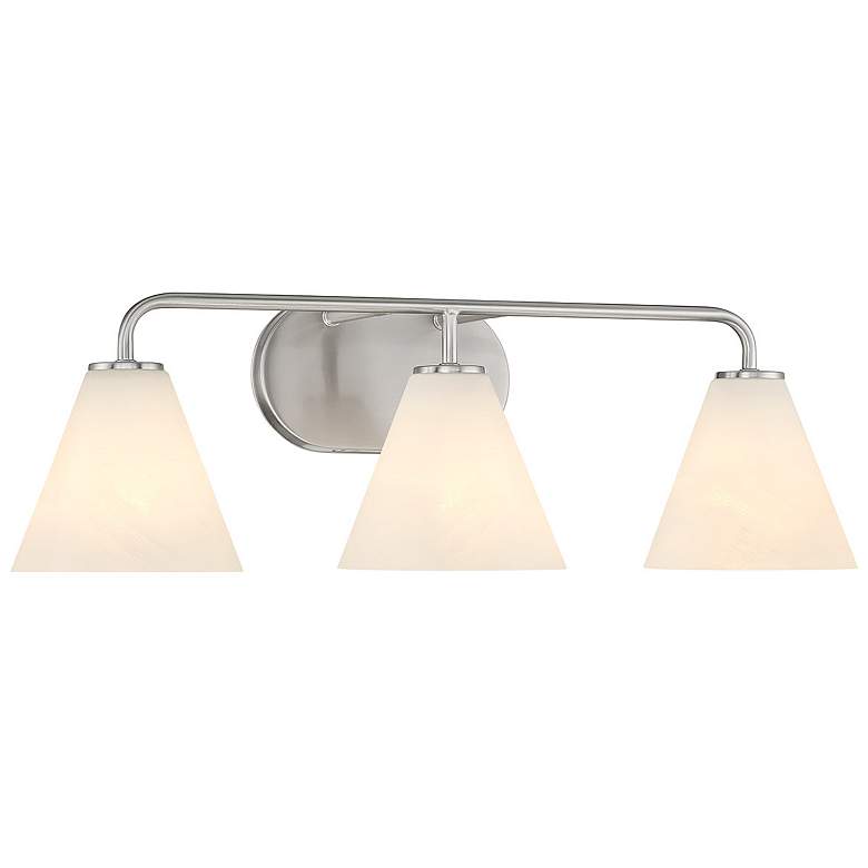 Image 3 Blair 3-Light Bathroom Vanity Light in Satin Nickel more views