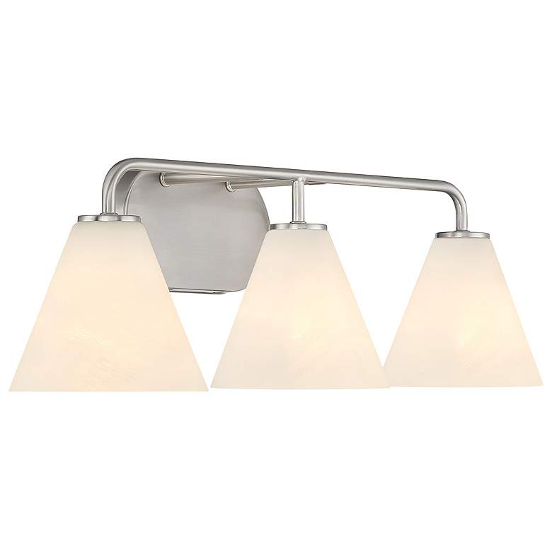 Image 4 Blair 3-Light Bathroom Vanity Light in Satin Nickel more views