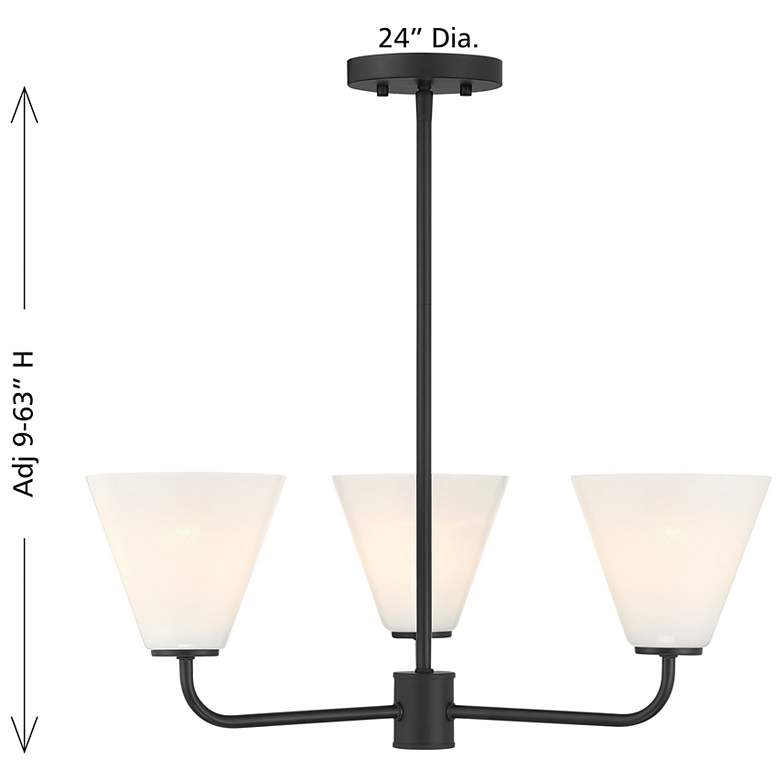 Image 6 Blair 3-Light Chandelier in Matte Black more views