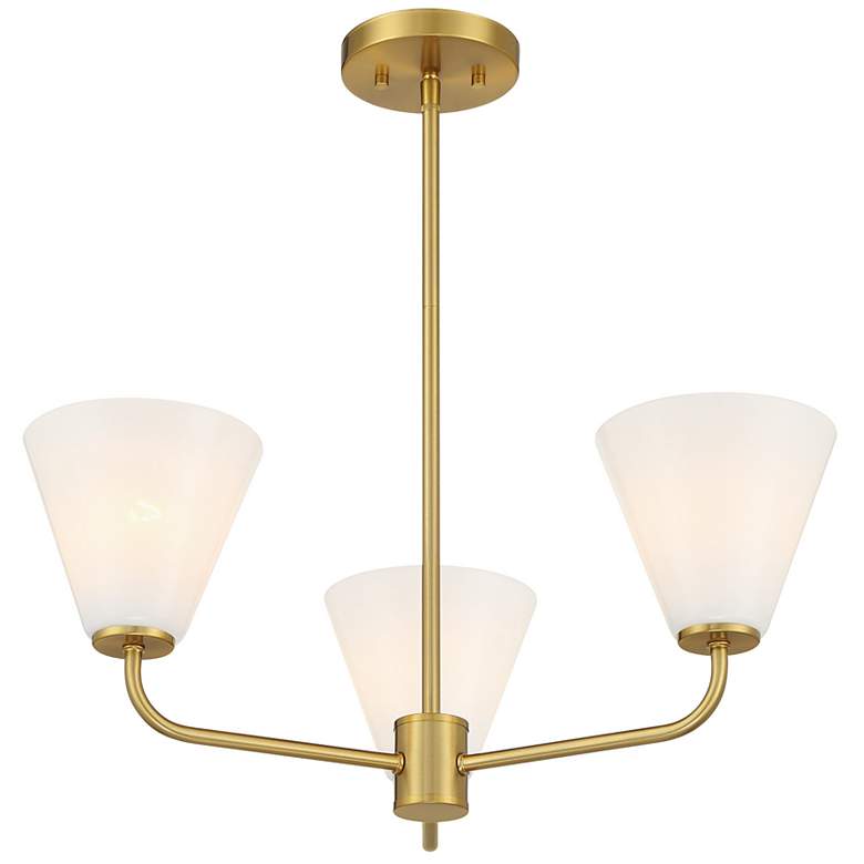 Image 3 Blair 3-Light Chandelier in Warm Brass more views