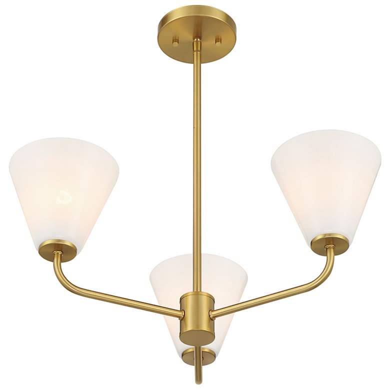 Image 4 Blair 3-Light Chandelier in Warm Brass more views