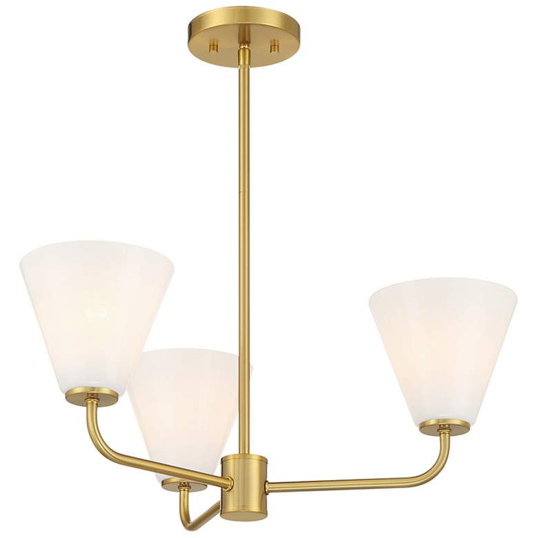 Image 5 Blair 3-Light Chandelier in Warm Brass more views