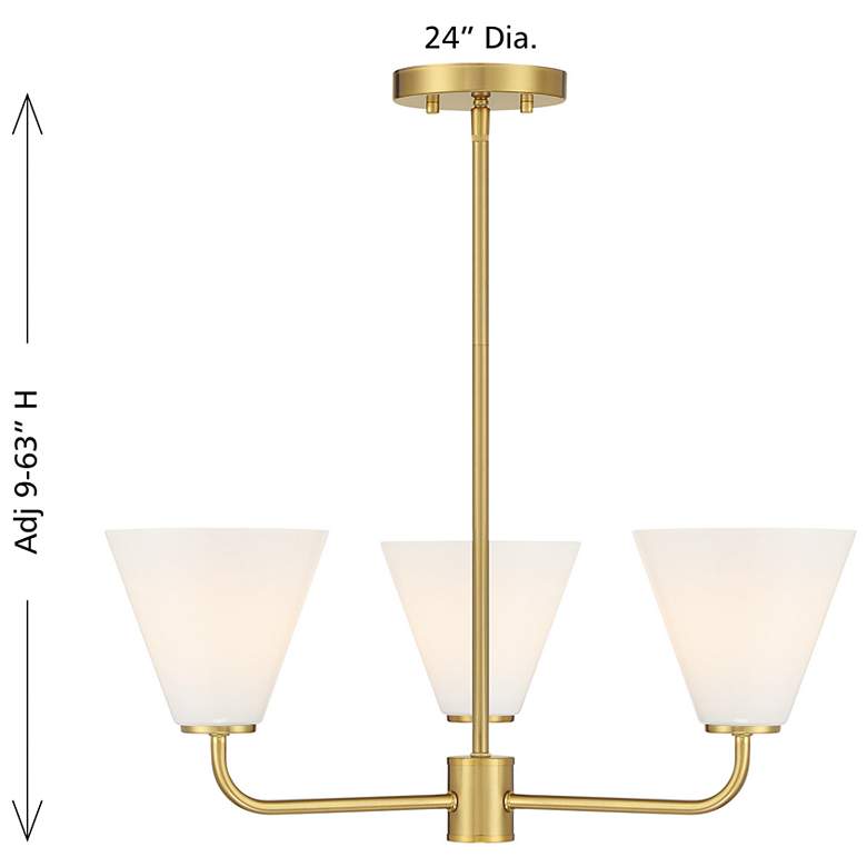 Image 6 Blair 3-Light Chandelier in Warm Brass more views