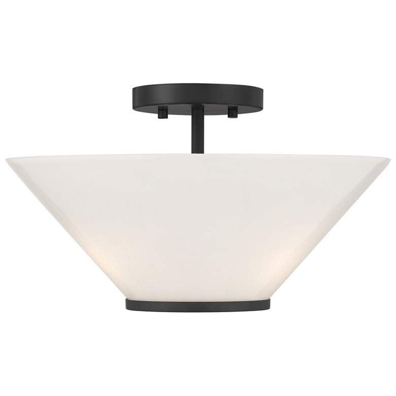 Image 1 Blair 3-Light Convertible Semi-Flush or Pendant in Matte Black