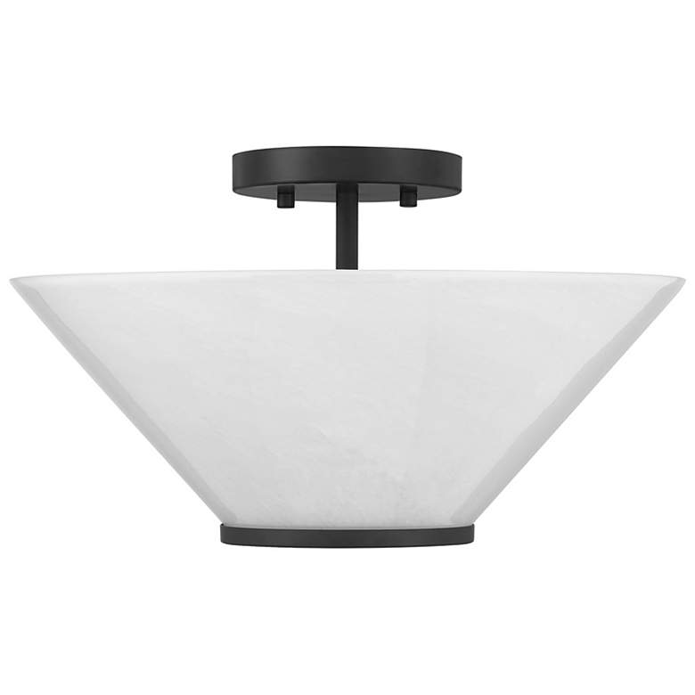 Image 2 Blair 3-Light Convertible Semi-Flush or Pendant in Matte Black more views
