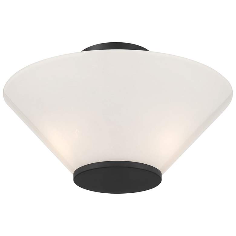 Image 4 Blair 3-Light Convertible Semi-Flush or Pendant in Matte Black more views