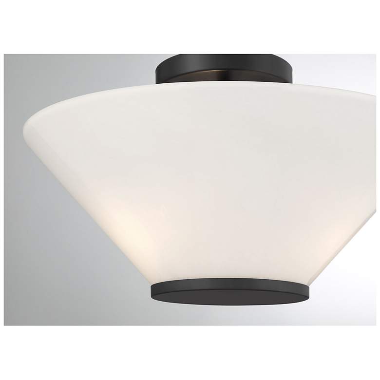 Image 5 Blair 3-Light Convertible Semi-Flush or Pendant in Matte Black more views