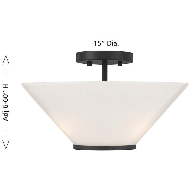 Image 6 Blair 3-Light Convertible Semi-Flush or Pendant in Matte Black more views