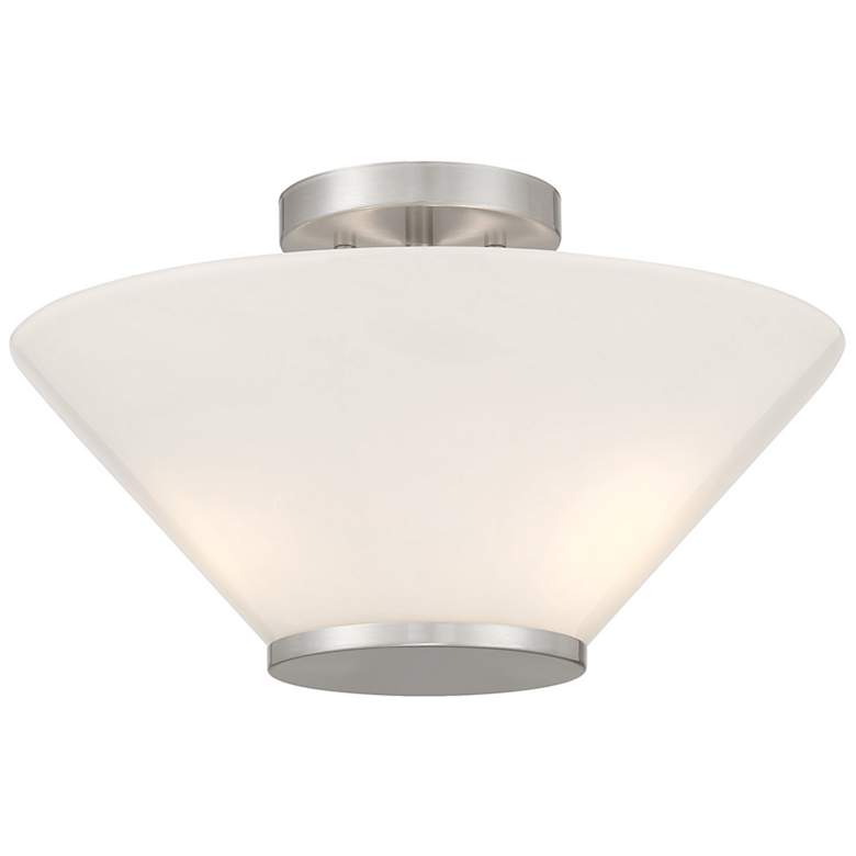 Image 3 Blair 3-Light Convertible Semi-Flush or Pendant in Satin Nickel more views