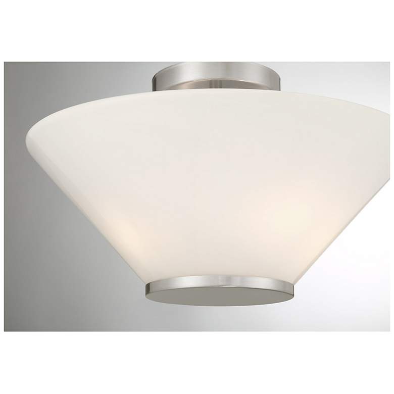 Image 5 Blair 3-Light Convertible Semi-Flush or Pendant in Satin Nickel more views