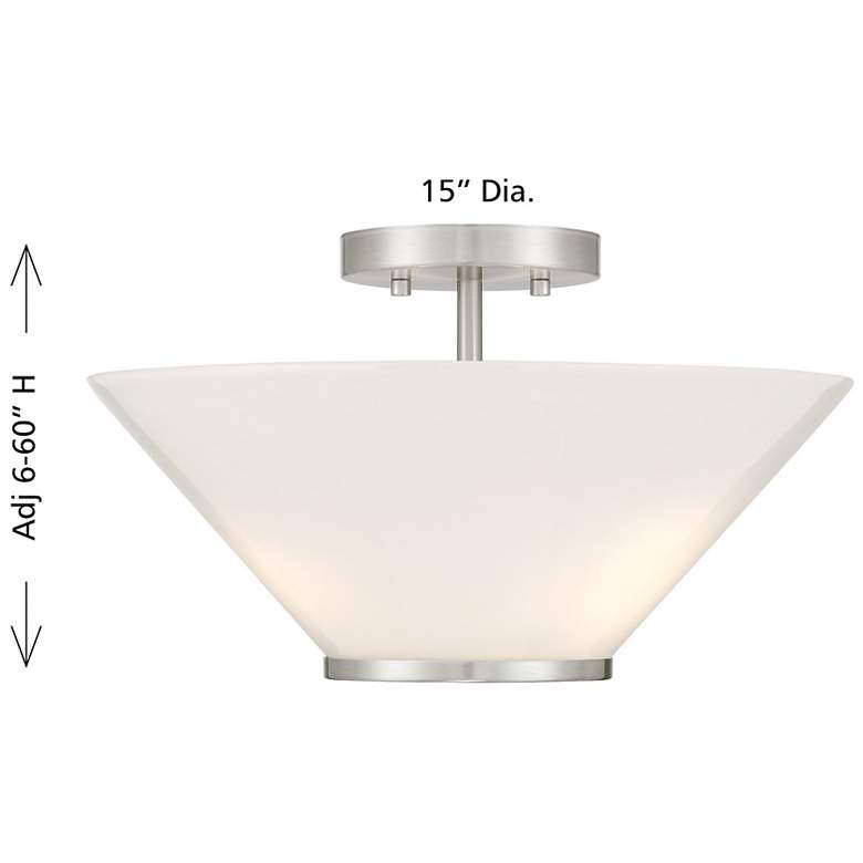 Image 6 Blair 3-Light Convertible Semi-Flush or Pendant in Satin Nickel more views