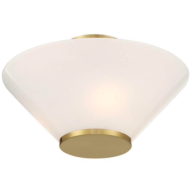 Image 4 Blair 3-Light Convertible Semi-Flush or Pendant in Warm Brass more views