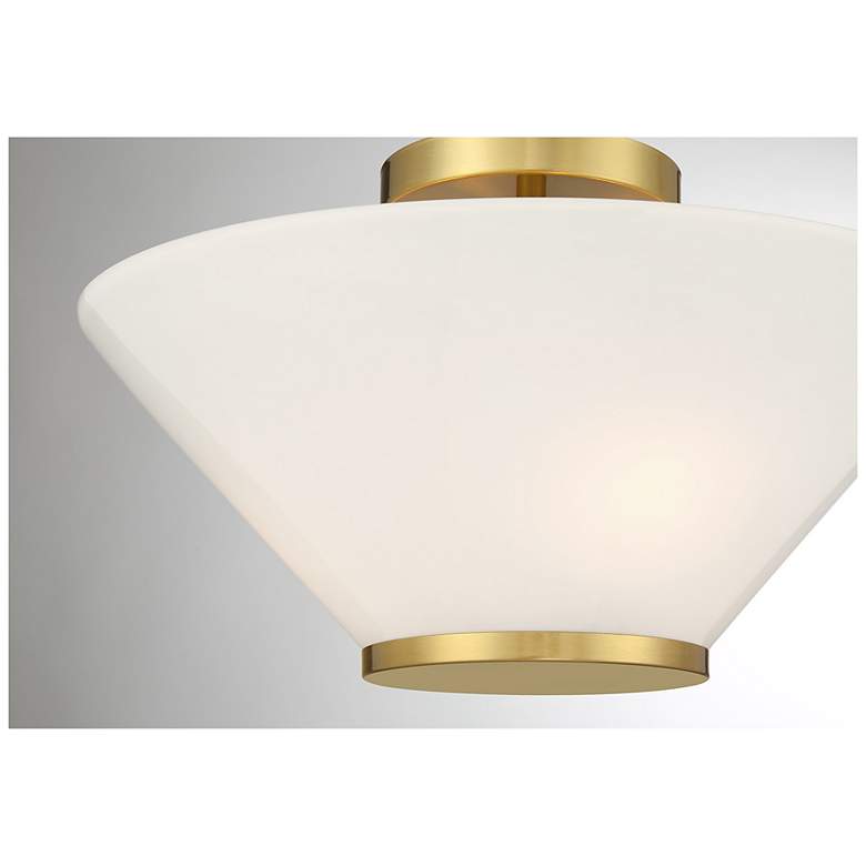Image 5 Blair 3-Light Convertible Semi-Flush or Pendant in Warm Brass more views
