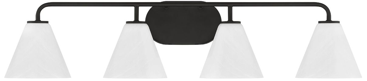 Image 2 Blair 4-Light Bathroom Vanity Light in Matte Black more views