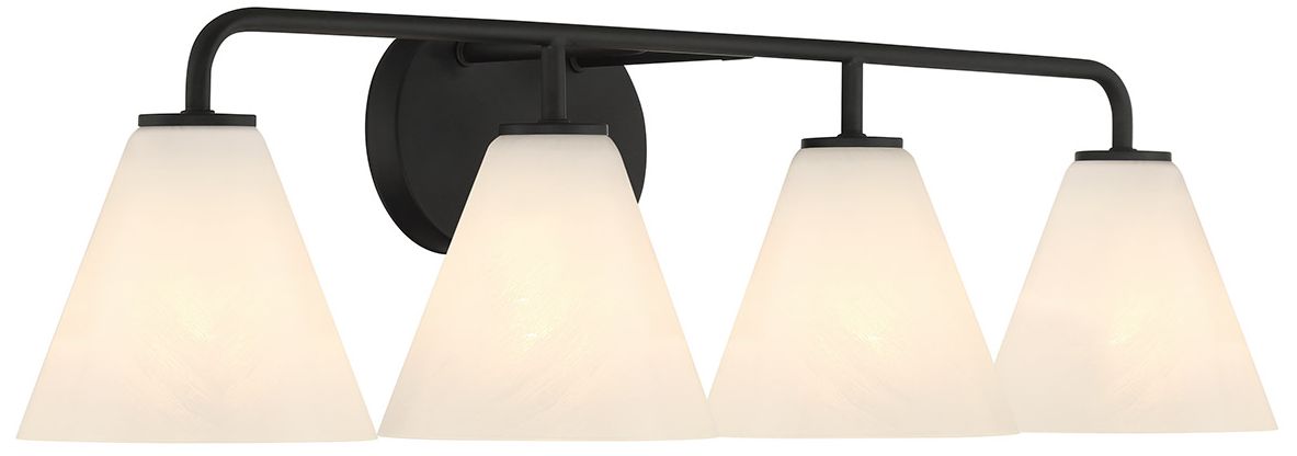 Image 4 Blair 4-Light Bathroom Vanity Light in Matte Black more views