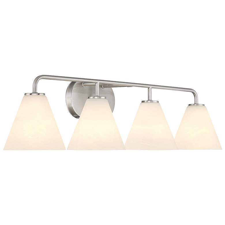 Image 4 Blair 4-Light Bathroom Vanity Light in Satin Nickel more views
