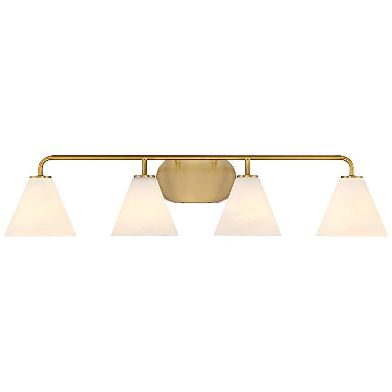 Blair 4-Light Bathroom Vanity Light in Warm Brass - #0584J | Lamps Plus