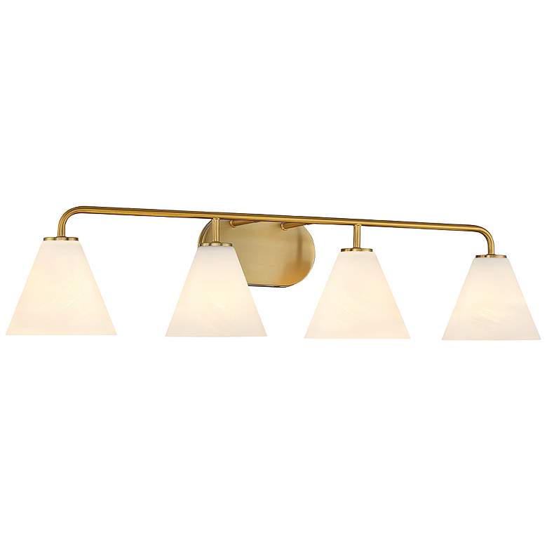 Image 4 Blair 4-Light Bathroom Vanity Light in Warm Brass more views