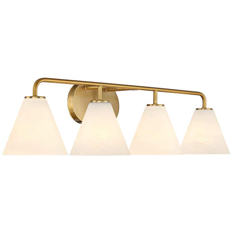 Image 5 Blair 4-Light Bathroom Vanity Light in Warm Brass more views