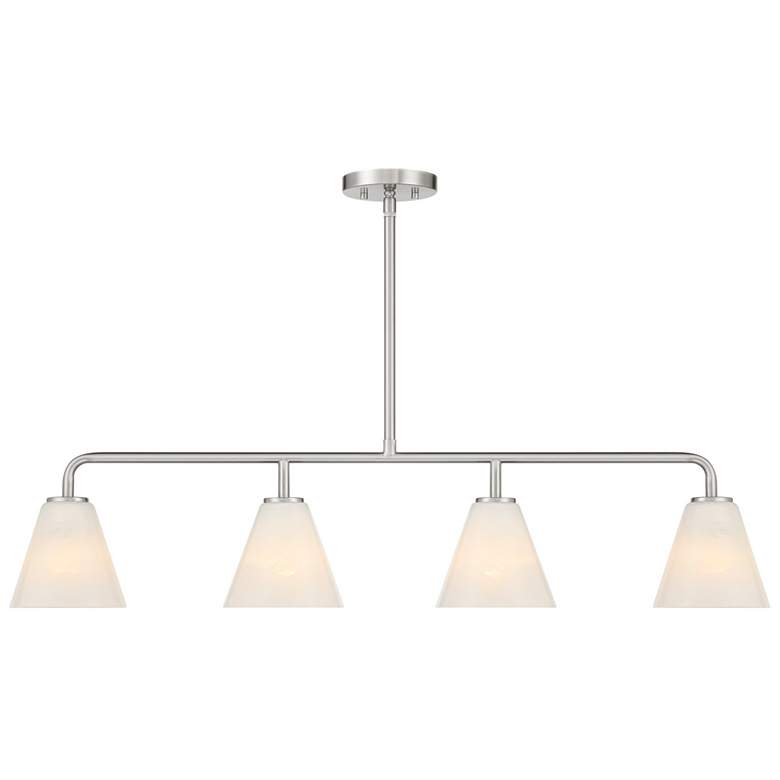 Image 1 Blair 4-Light Linear Chandelier in Satin Nickel