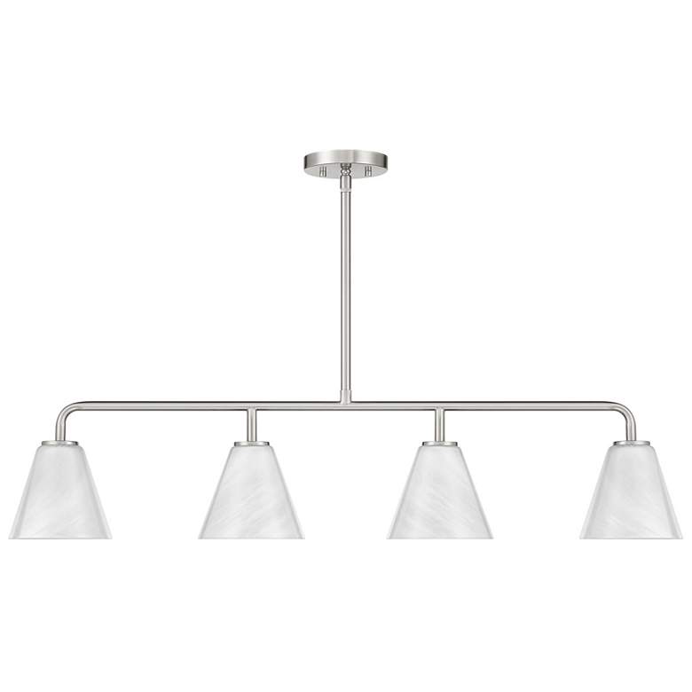 Image 2 Blair 4-Light Linear Chandelier in Satin Nickel more views