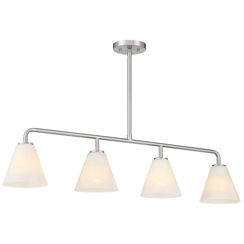 Image 3 Blair 4-Light Linear Chandelier in Satin Nickel more views