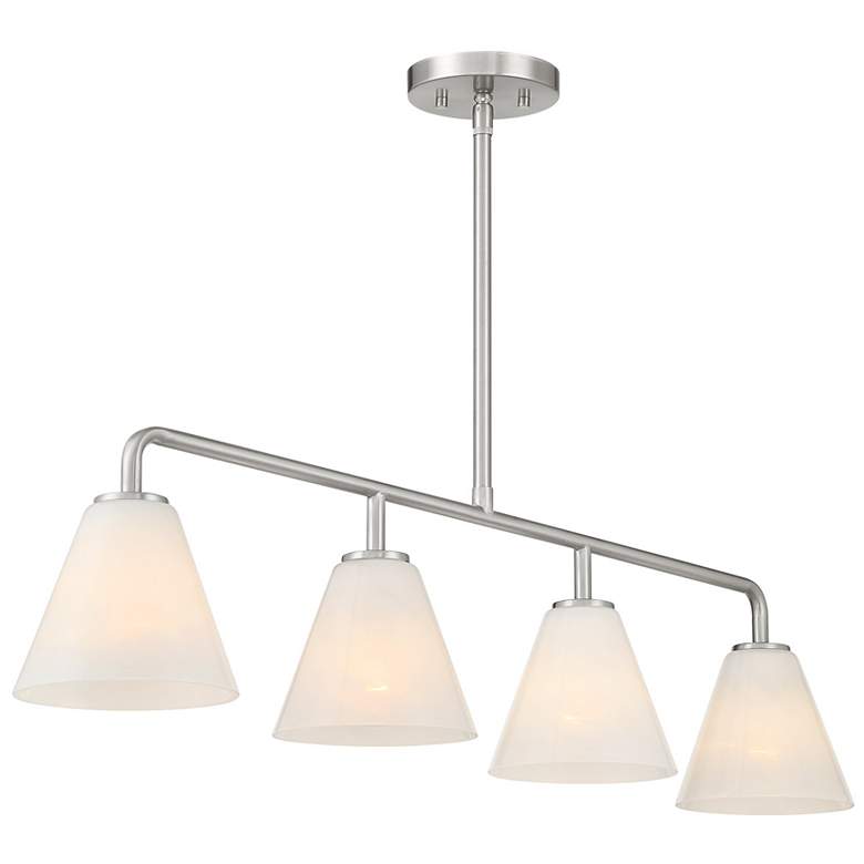 Image 4 Blair 4-Light Linear Chandelier in Satin Nickel more views
