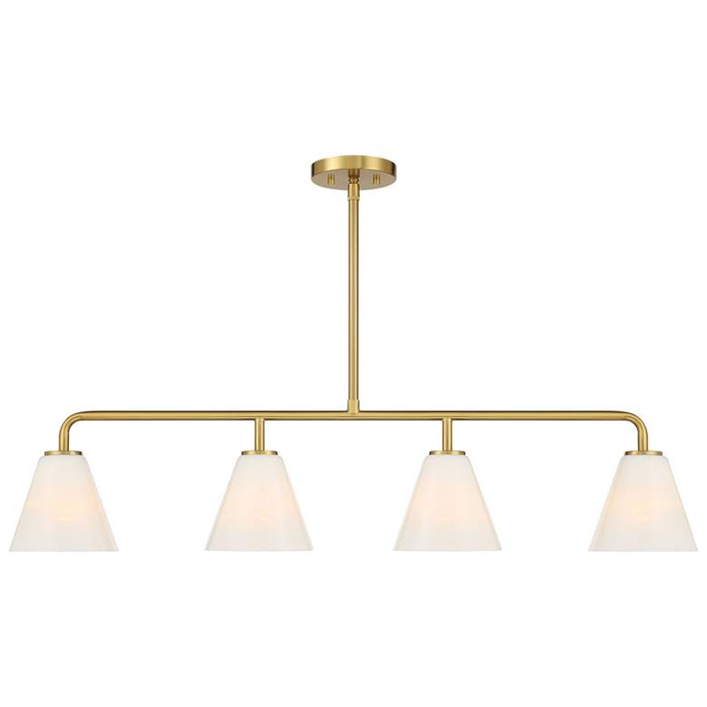 Image 1 Blair 4-Light Linear Chandelier in Warm Brass