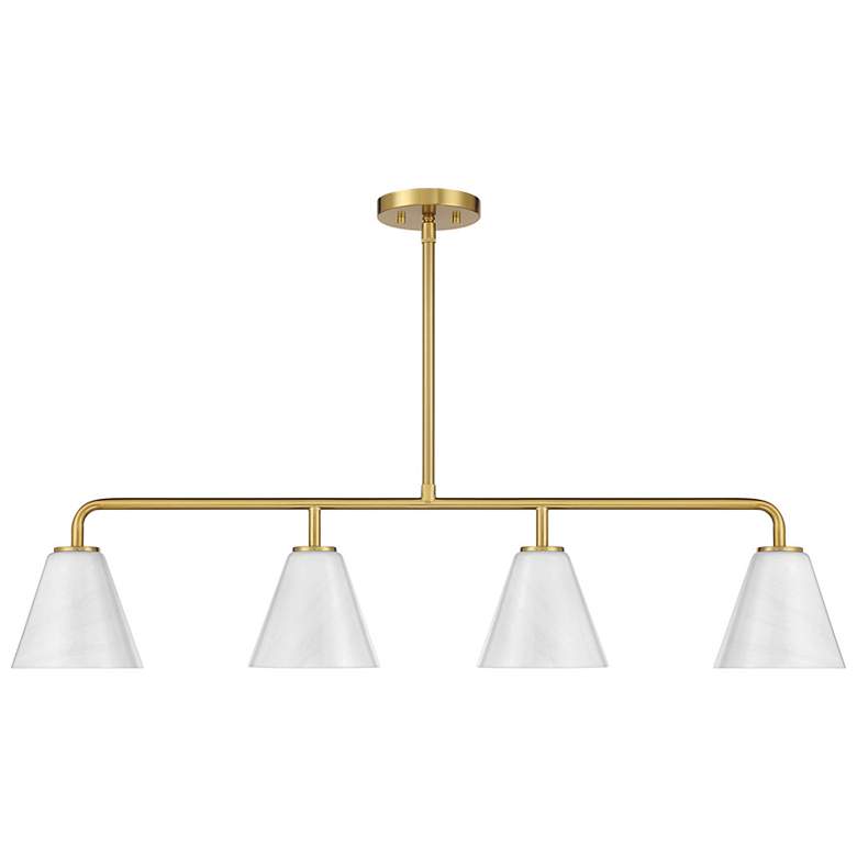 Image 2 Blair 4-Light Linear Chandelier in Warm Brass more views