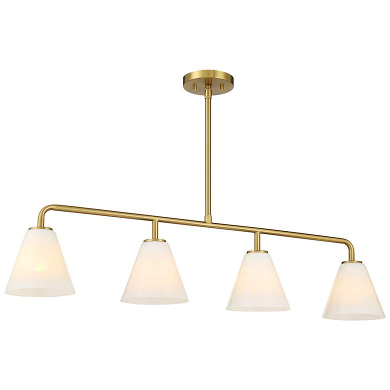 Image 3 Blair 4-Light Linear Chandelier in Warm Brass more views
