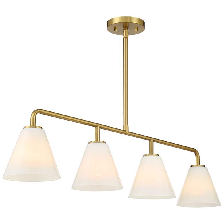 Image 4 Blair 4-Light Linear Chandelier in Warm Brass more views