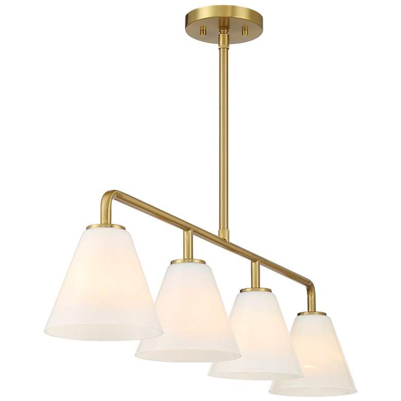 Image 5 Blair 4-Light Linear Chandelier in Warm Brass more views