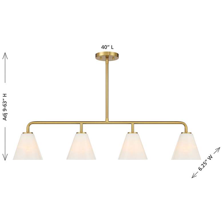 Image 6 Blair 4-Light Linear Chandelier in Warm Brass more views