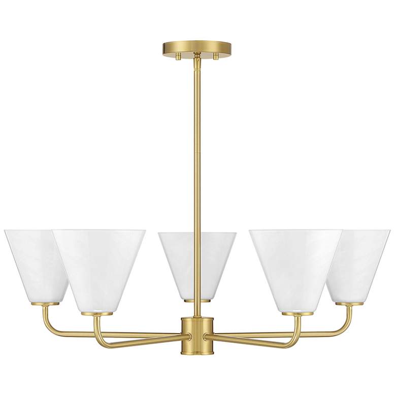 Image 2 Blair 5-Light Chandelier in Warm Brass more views