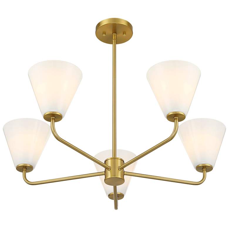 Image 4 Blair 5-Light Chandelier in Warm Brass more views