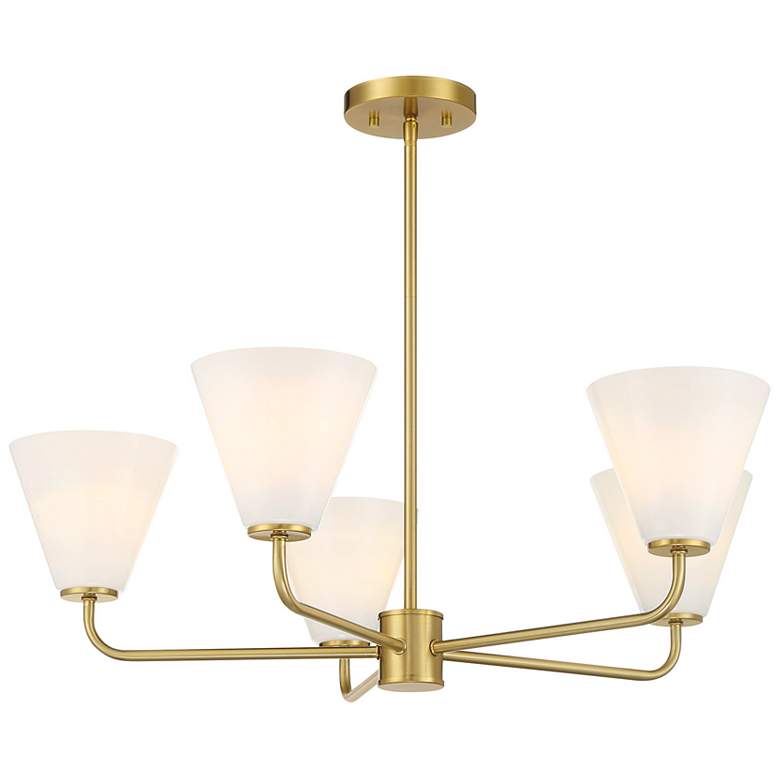 Image 5 Blair 5-Light Chandelier in Warm Brass more views