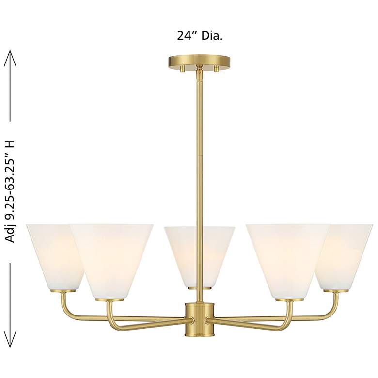 Image 7 Blair 5-Light Chandelier in Warm Brass more views