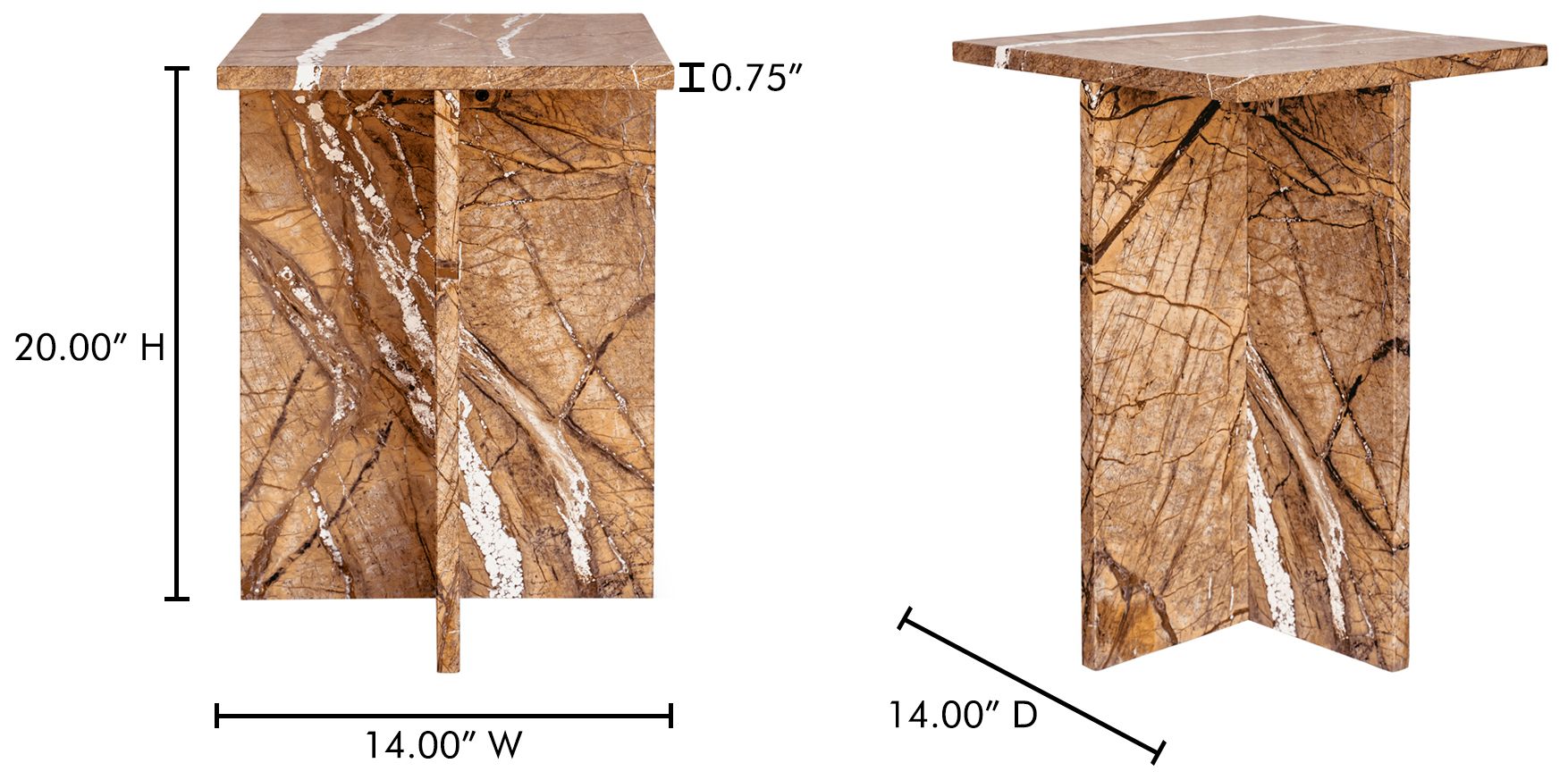 Image 4 Blair Accent Table Golden Forest Marble more views