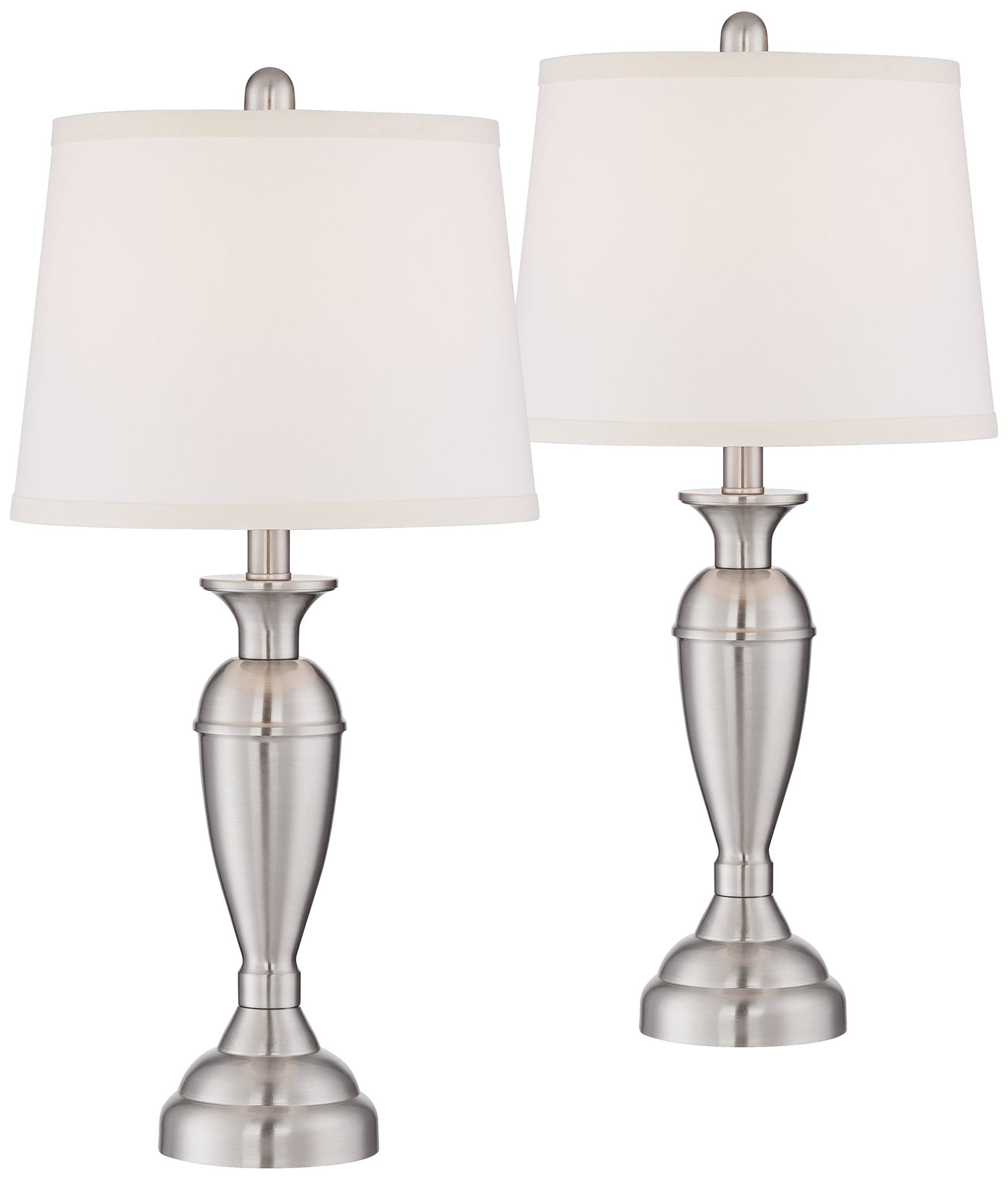 Blair Brushed Nickel Metal Table Lamp Set of 2 8J906 Lamps Plus