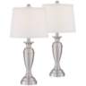 Blair Brushed Nickel Table Lamp Set with Table Top Dimmers