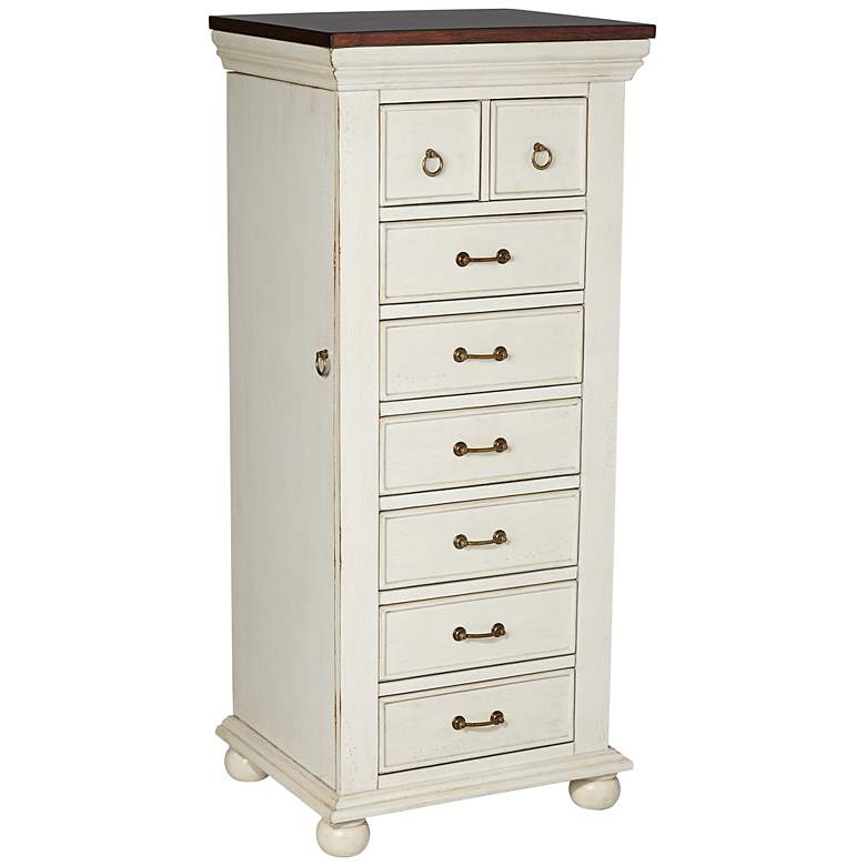 Image 1 Blaire Antique Ivory 8-Drawer Jewelry Armoire