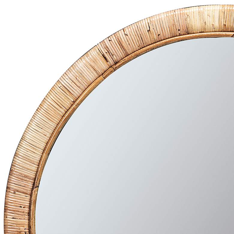 Image 3 Blaise Natural Rattan 34 3/4 inch Round Wall Mirror more views