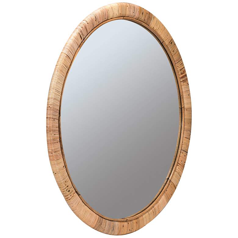 Image 4 Blaise Natural Rattan 34 3/4" Round Wall Mirror more views