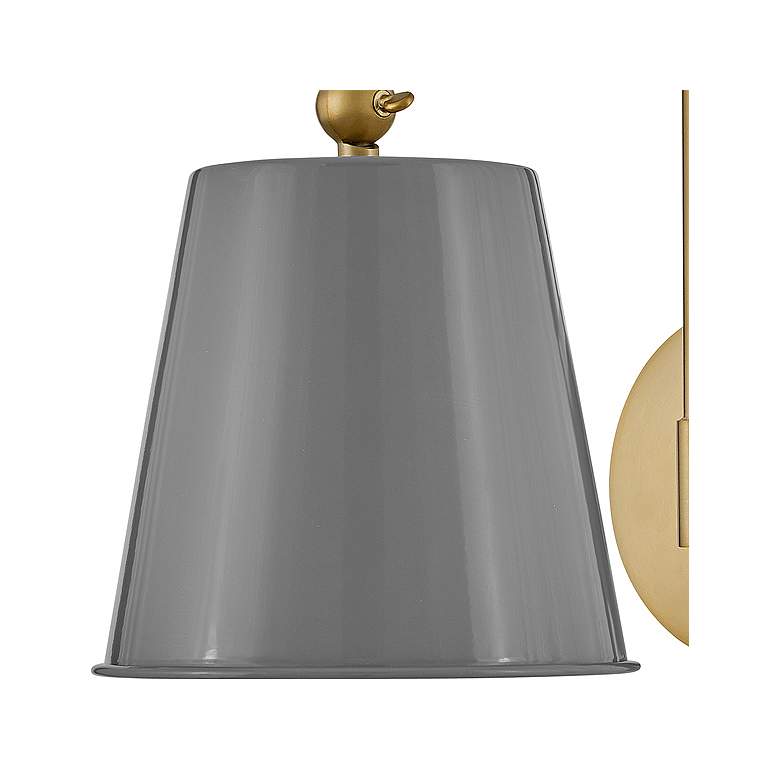 Image 2 Blake 11 3/4"H Lacquered Brass with French Gray Wall Sconce more views