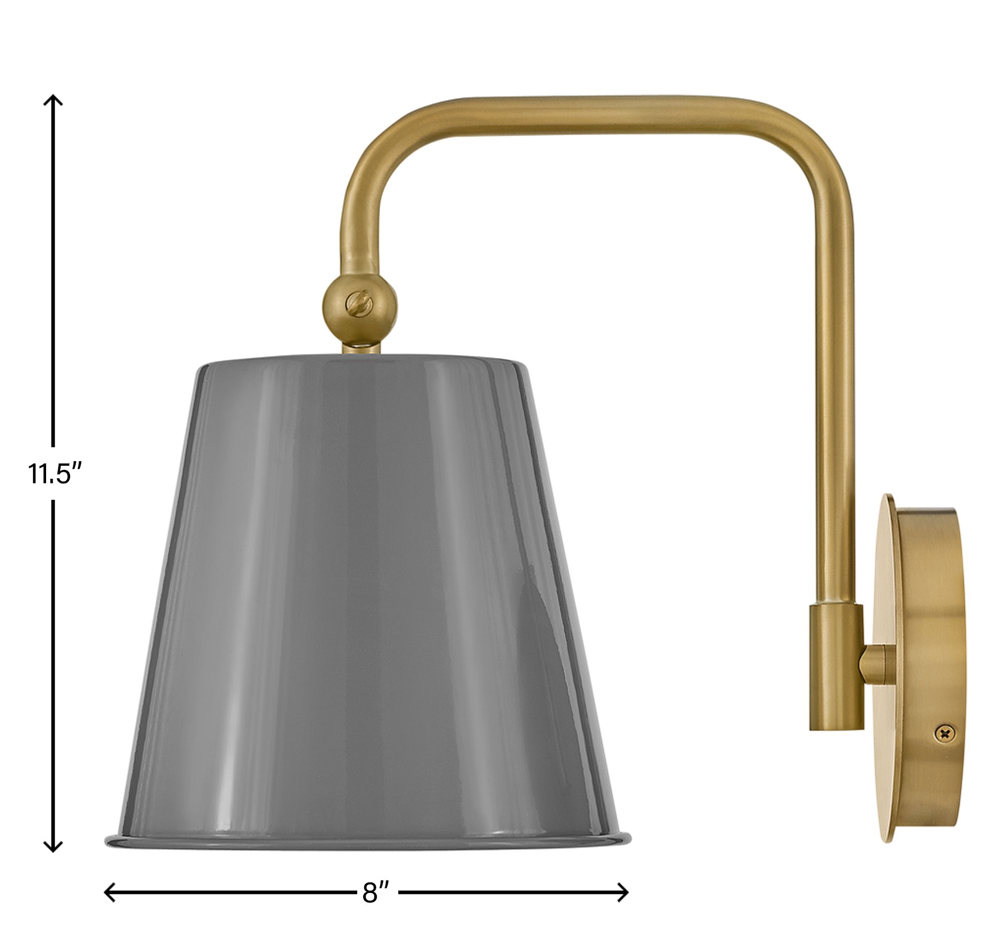 Blake 11 3/4"H Lacquered Brass with French Gray Wall Sconce